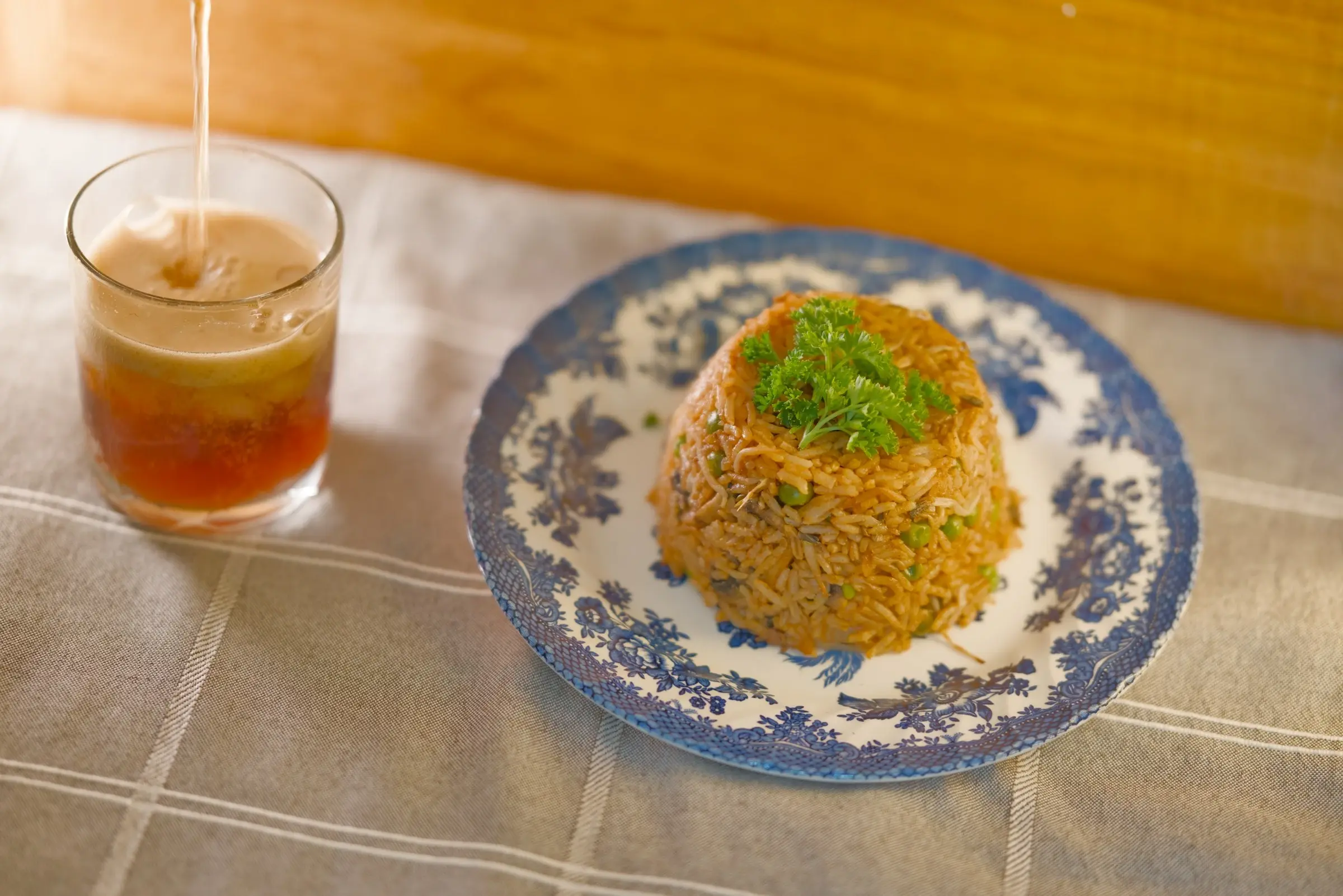 Chinese-style fried rice in a bowl.